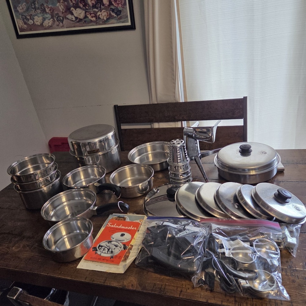 VTG 33Pc Saladmaster T304S 18-8 Tri Clad Cookware Set 12" Skillet Boiler